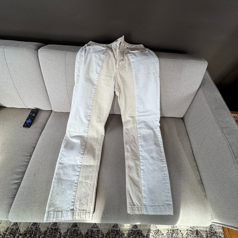 Two tone, split White/Beige jeans